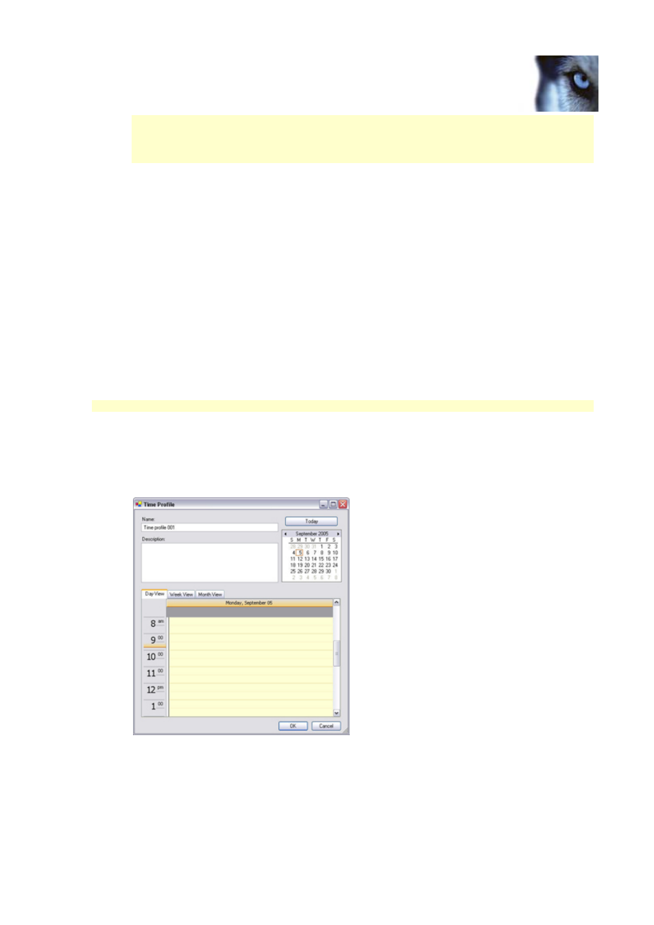 Alarm time profiles, Defining a new time profile | Milestone Central 3.7 User Manual | Page 55 / 82