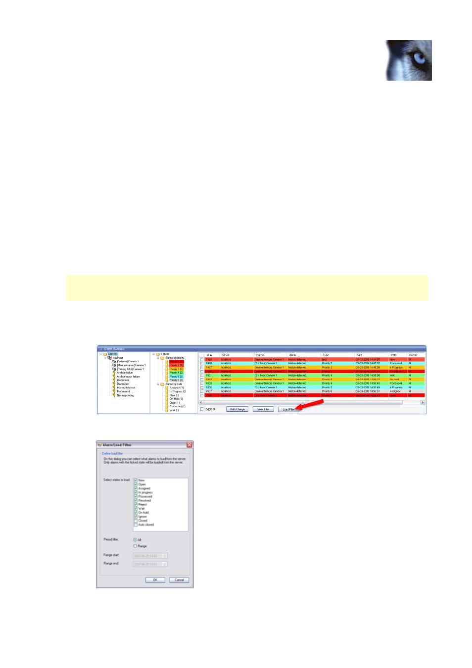 Using alarm load filters | Milestone Central 3.7 User Manual | Page 18 / 53
