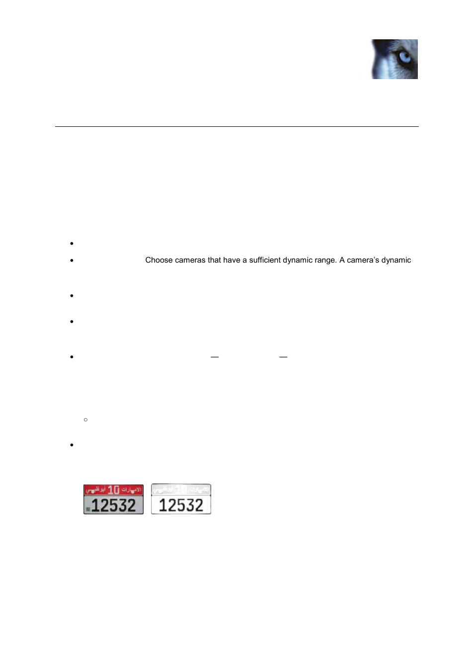 About lpr cameras, Choose the right camera | Milestone LPR 1.0 User Manual | Page 32 / 47