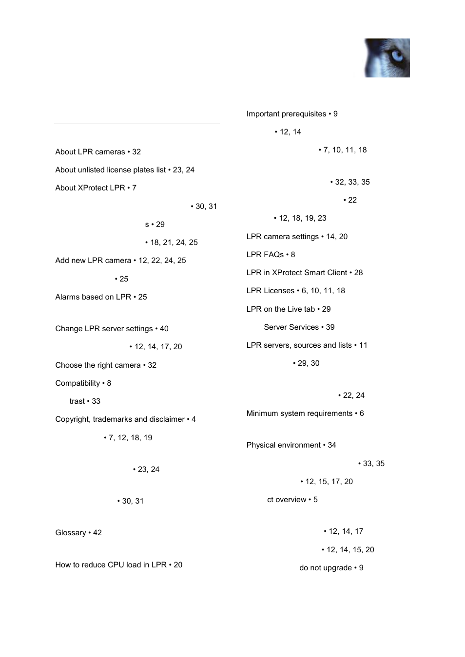 Index | Milestone LPR 1.0 User Manual | Page 45 / 47