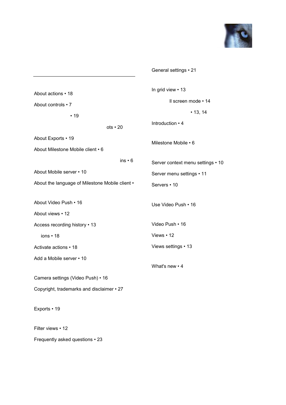 Index | Milestone Mobile 2013 (Client) User Manual | Page 26 / 28