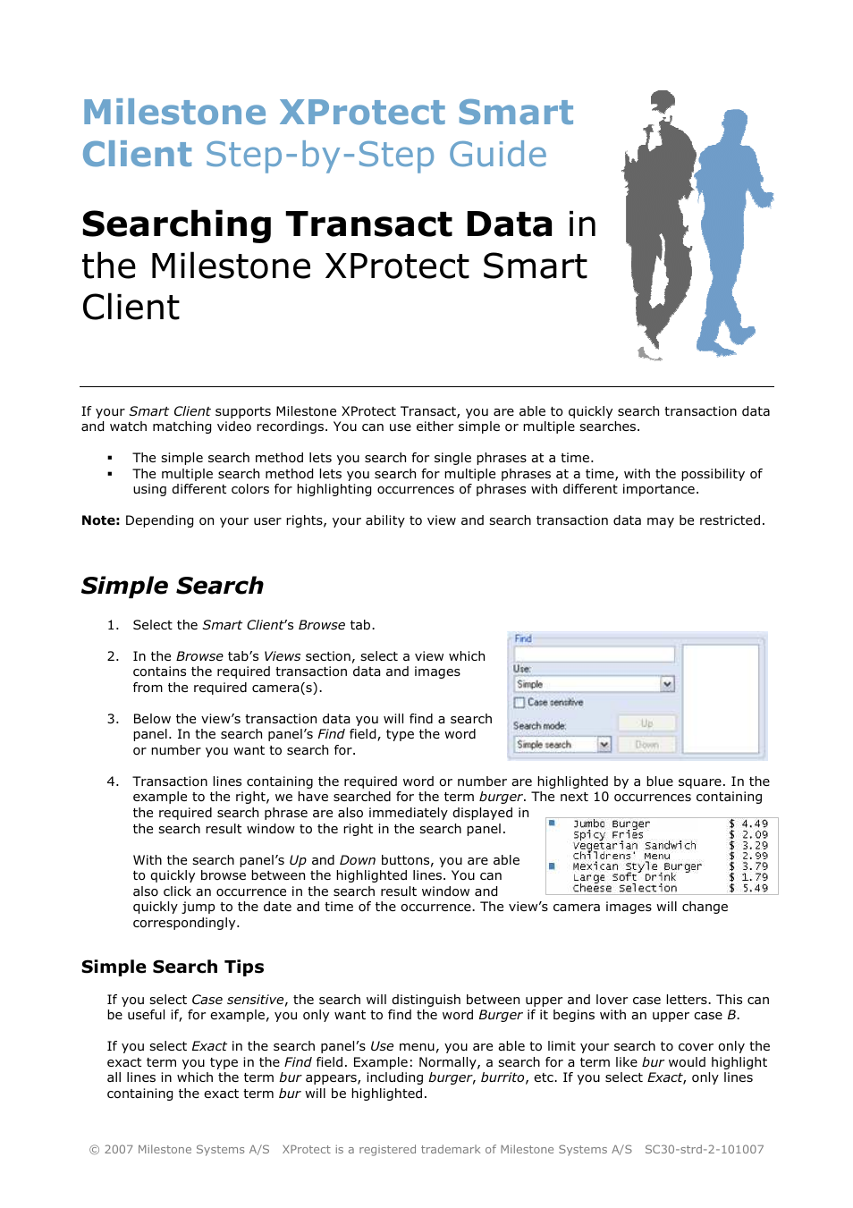 Milestone XProtect Transact User Manual | 2 pages