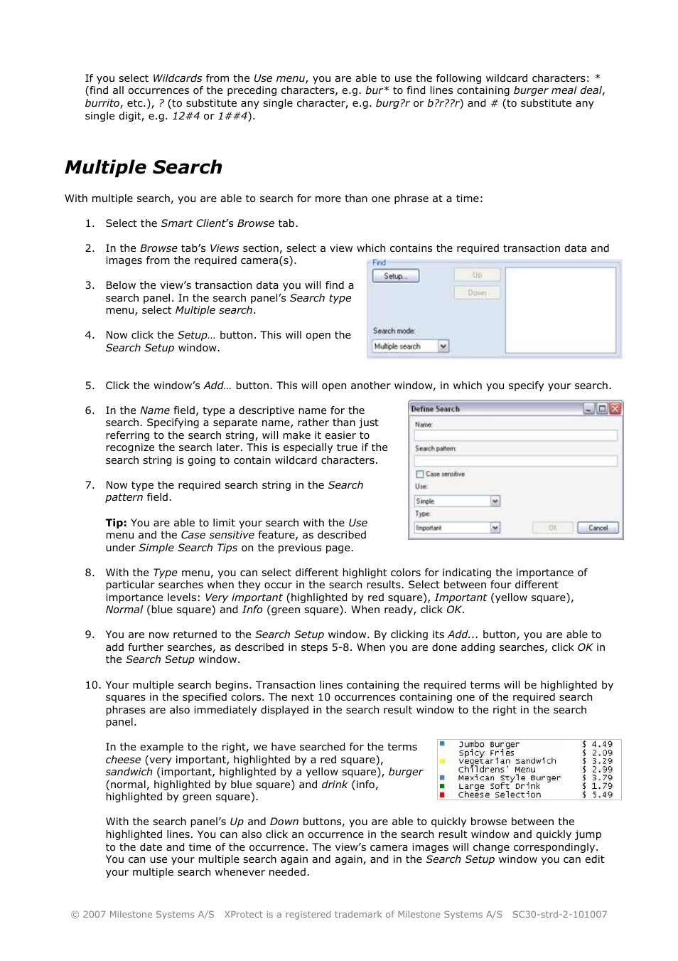 Multiple search | Milestone XProtect Transact User Manual | Page 2 / 2