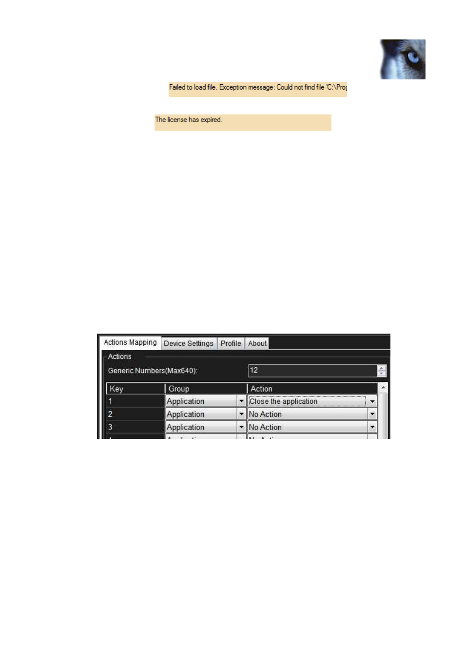 Configurable actions, Example of select camera | Milestone American Dynamics CC300 Keyboard Smart Client Plug-in User Manual | Page 10 / 16
