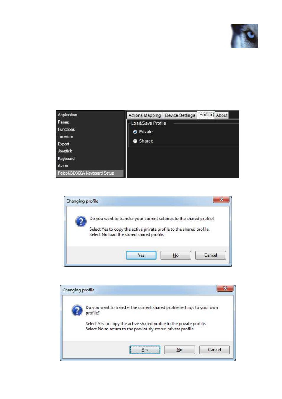Joystick options, Profile options | Milestone Axis T8310 Controller Smart Client Plug-in User Manual | Page 12 / 15