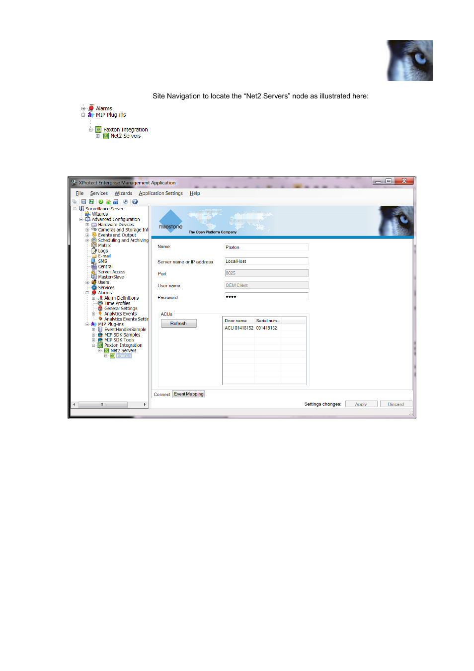 Define mappings between doors and cameras | Milestone Paxton Integration Component User Manual | Page 10 / 34