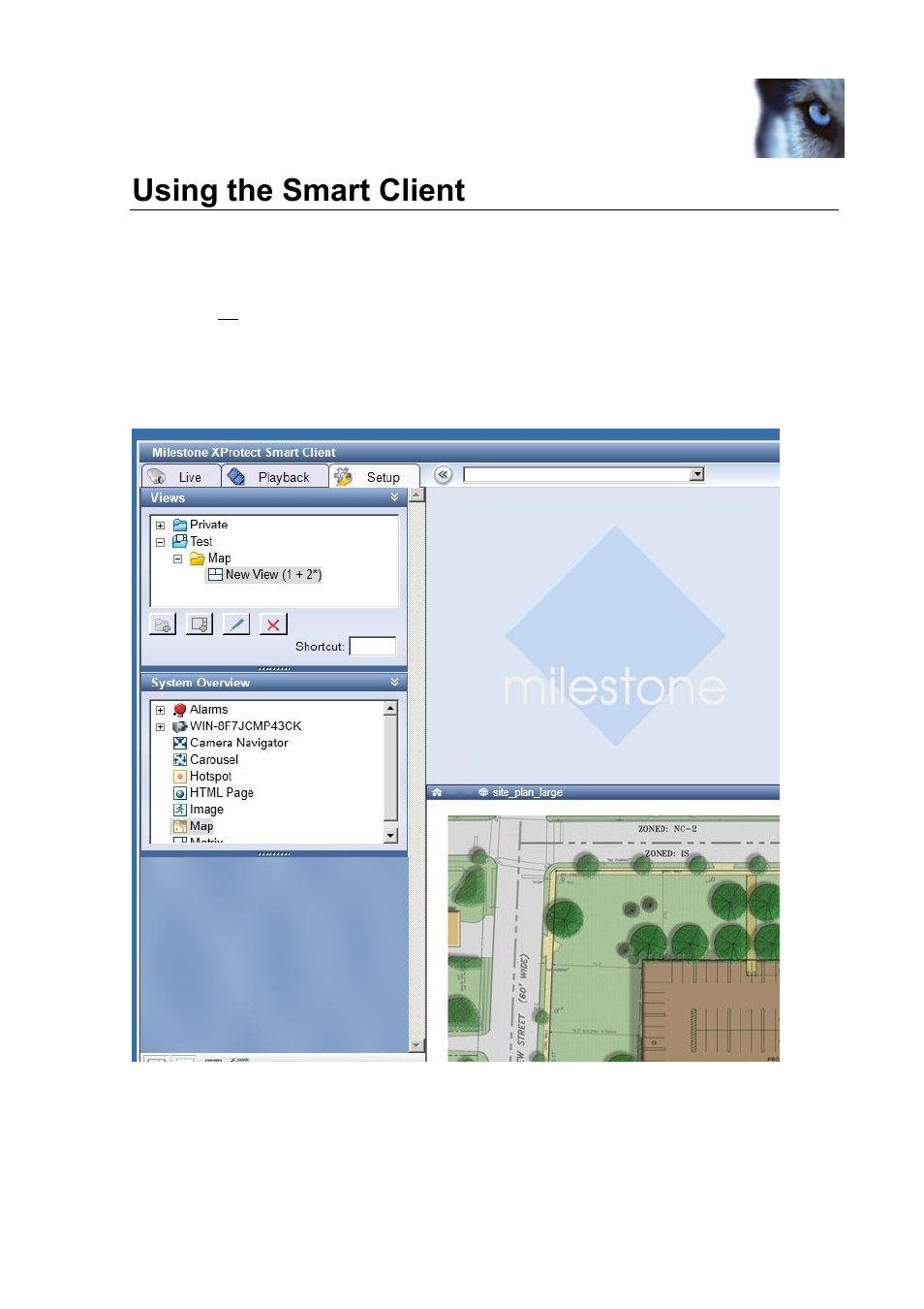 Using the smart client, Setting up map view | Milestone Paxton Integration Component User Manual | Page 27 / 34