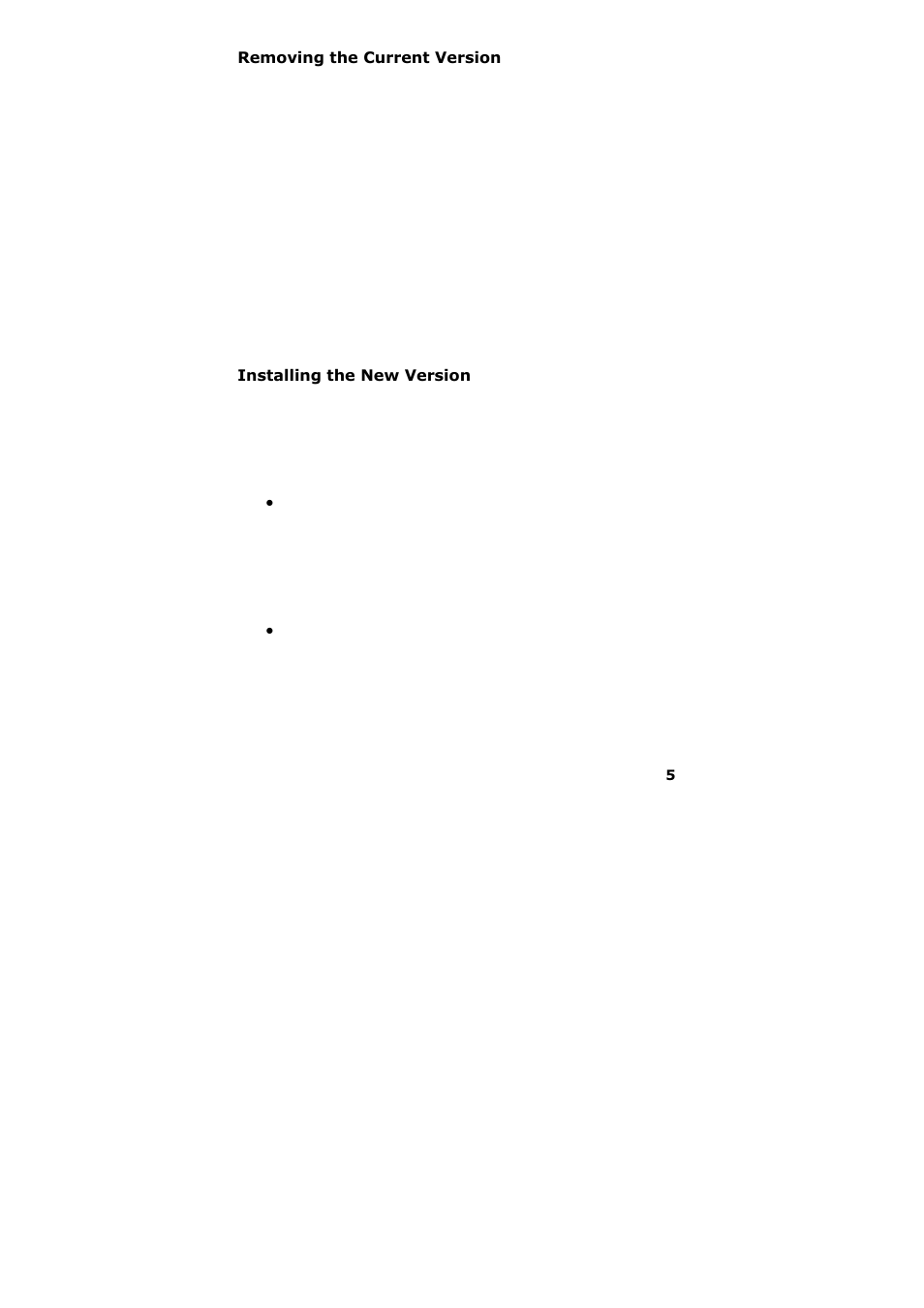 Removing the current version, Installing the new version | Milestone Basis+ 6.5 User Manual | Page 6 / 17