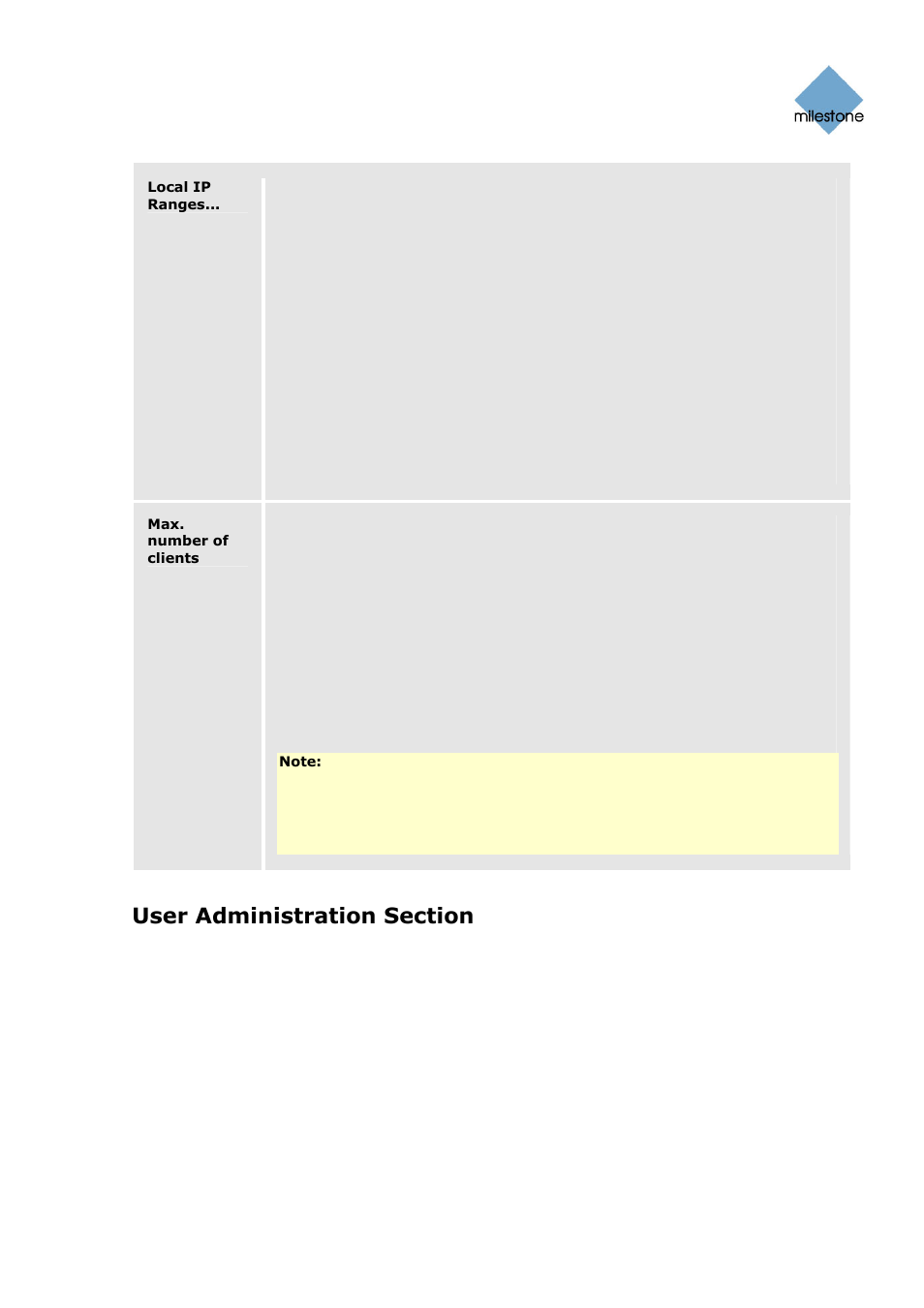 User administration section, Defining users, Defining user access rights | Milestone Basis+ 6.5 User Manual | Page 110 / 160