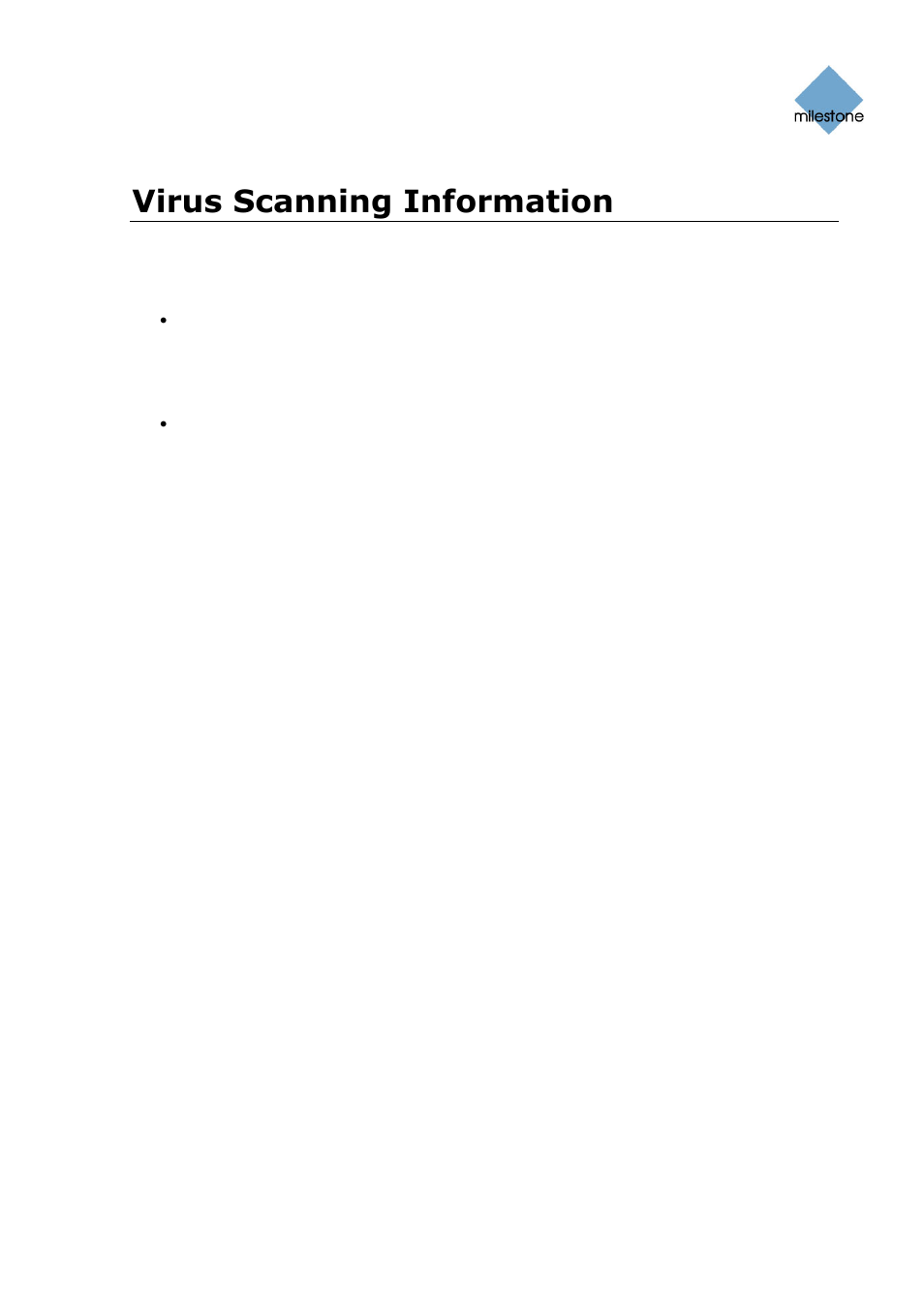 Virus scanning information | Milestone Basis+ 6.5 User Manual | Page 128 / 160