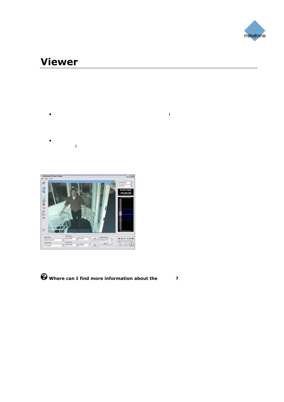 Viewer, Ge 135): open the, Ge 135) or | Milestone Basis+ 6.5 User Manual | Page 135 / 160