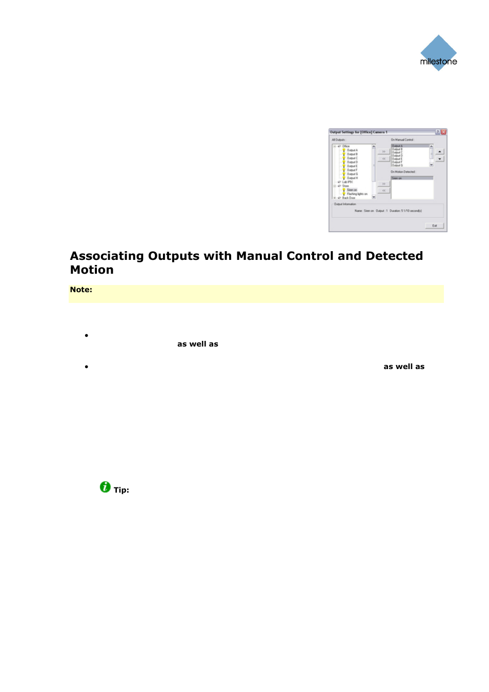 Selecting output for manual control, 49), i | Milestone Basis+ 6.5 User Manual | Page 49 / 160