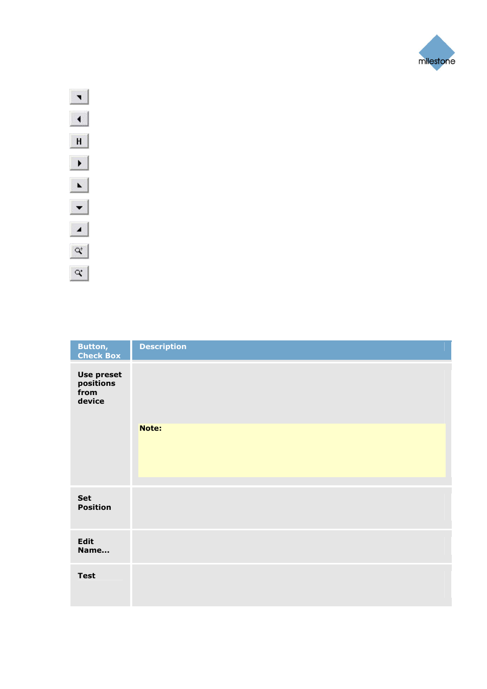 Preset position section | Milestone Basis+ 6.5 User Manual | Page 53 / 160