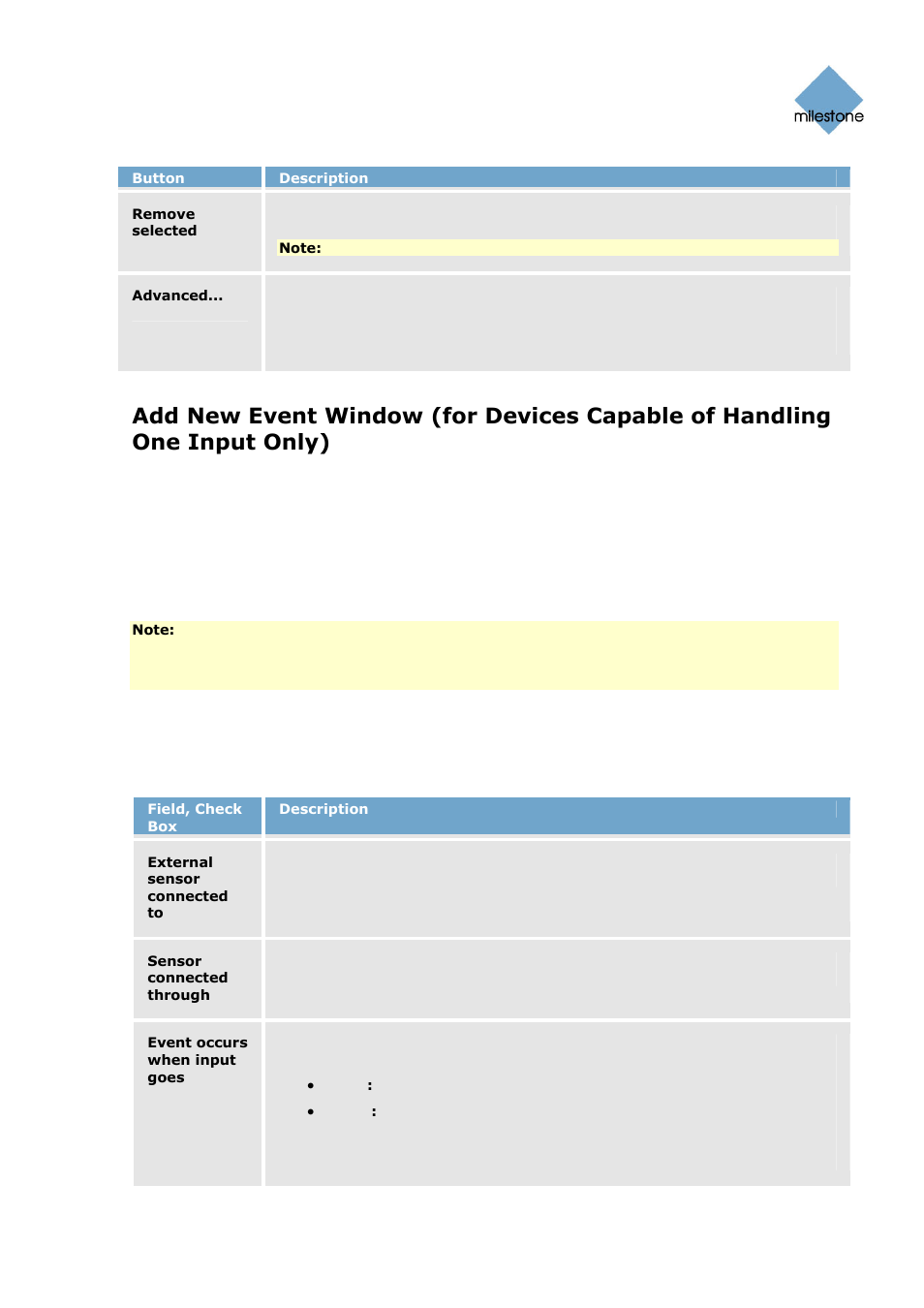 Add new event window’s fields | Milestone Basis+ 6.5 User Manual | Page 77 / 160