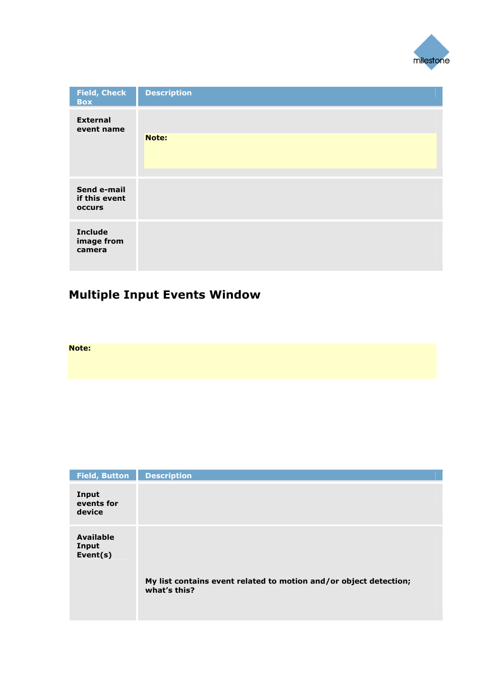Multiple input events window, Multiple input events window’s fields and buttons, 78), in wh | Milestone Basis+ 6.5 User Manual | Page 78 / 160