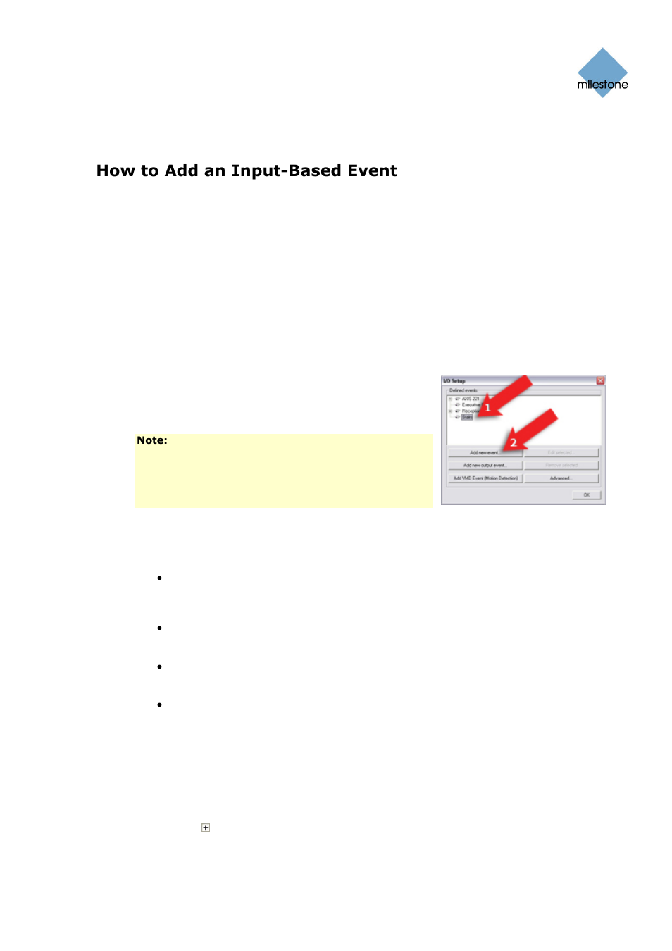 How to, How to add an input-based event | Milestone Basis+ 6.5 User Manual | Page 90 / 160