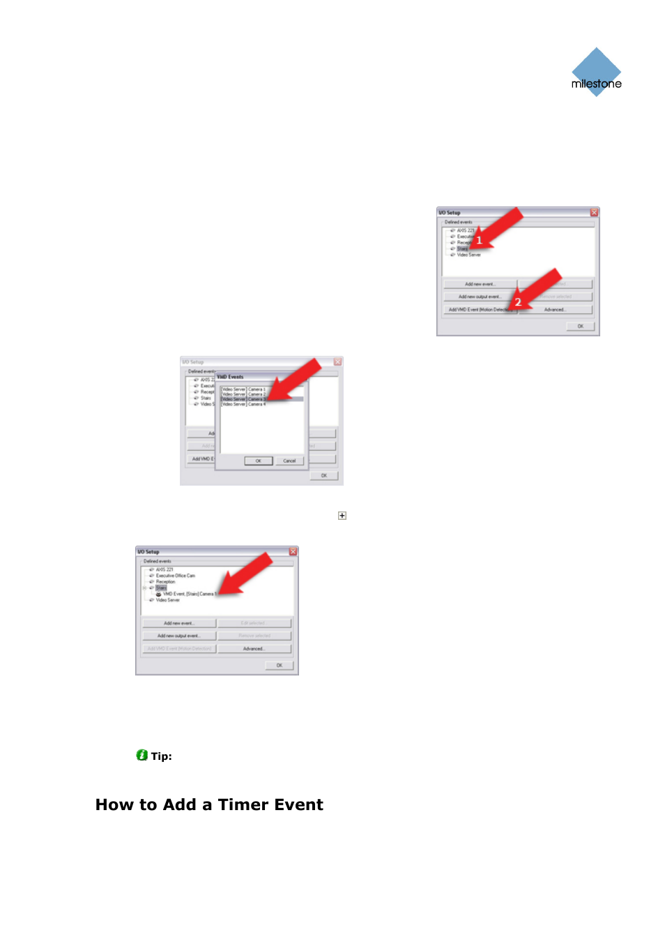 How to add a timer event | Milestone Basis+ 6.5 User Manual | Page 93 / 160
