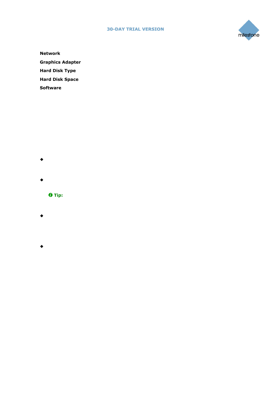 Limitations in trial version | Milestone Basis+ 6.5 User Manual | Page 4 / 14