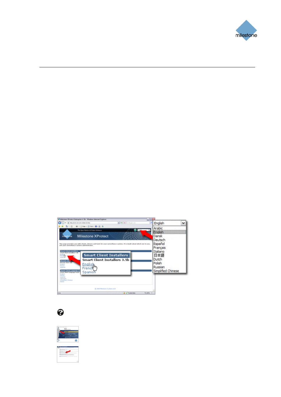 Installing the smart client, Download and installation from server | Milestone Smart Client 3.6 User Manual | Page 12 / 115