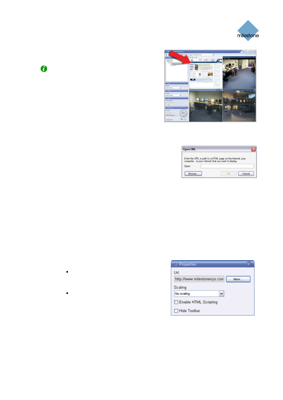 Changing the properties of an html page | Milestone Smart Client 3.6 User Manual | Page 33 / 115