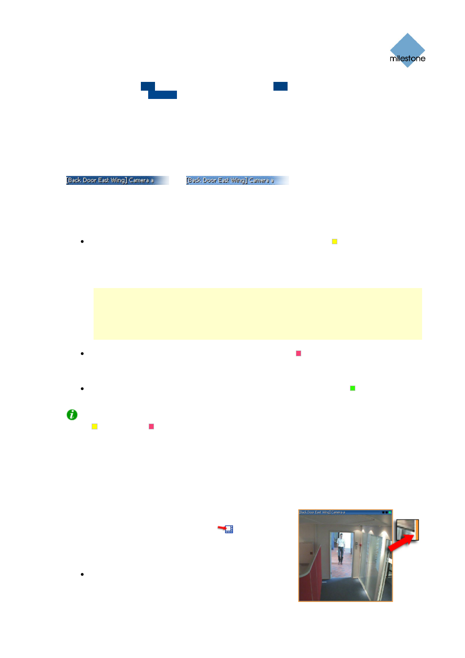 Colored indicators, Hotspot positions | Milestone Smart Client 3.6 User Manual | Page 56 / 115