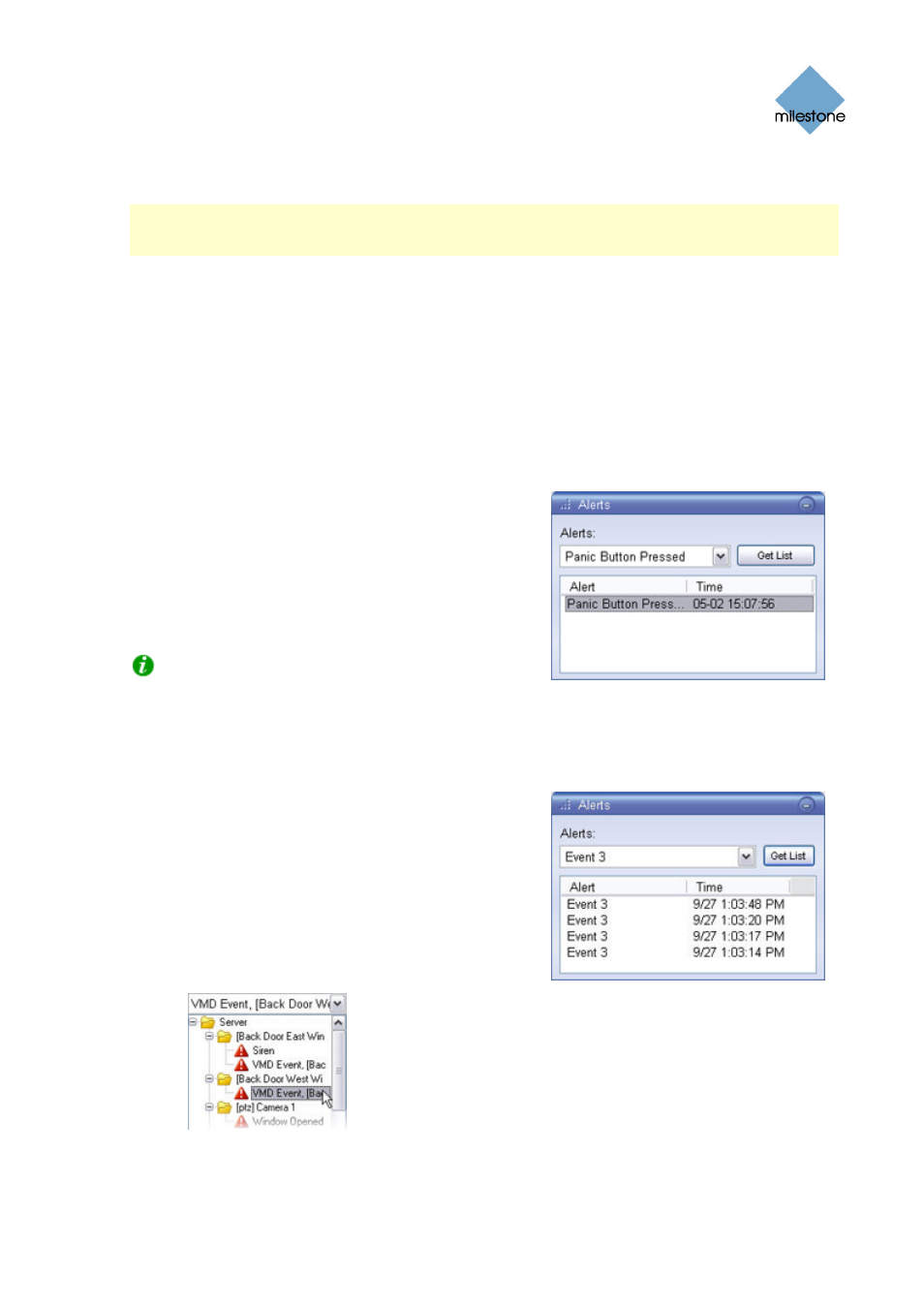 Alerts | Milestone Smart Client 3.6 User Manual | Page 79 / 115