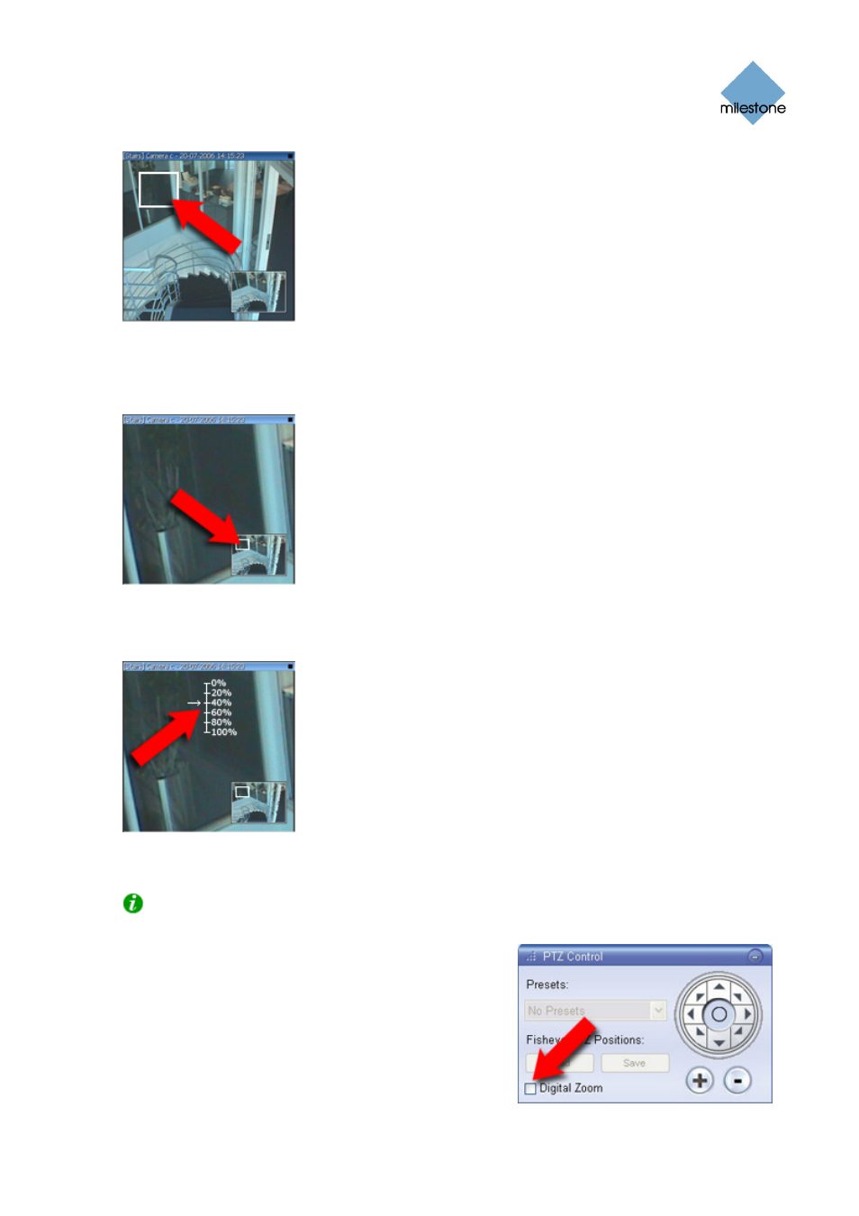 Enabling & disabling digital zoom | Milestone Smart Client 3.6 User Manual | Page 83 / 115
