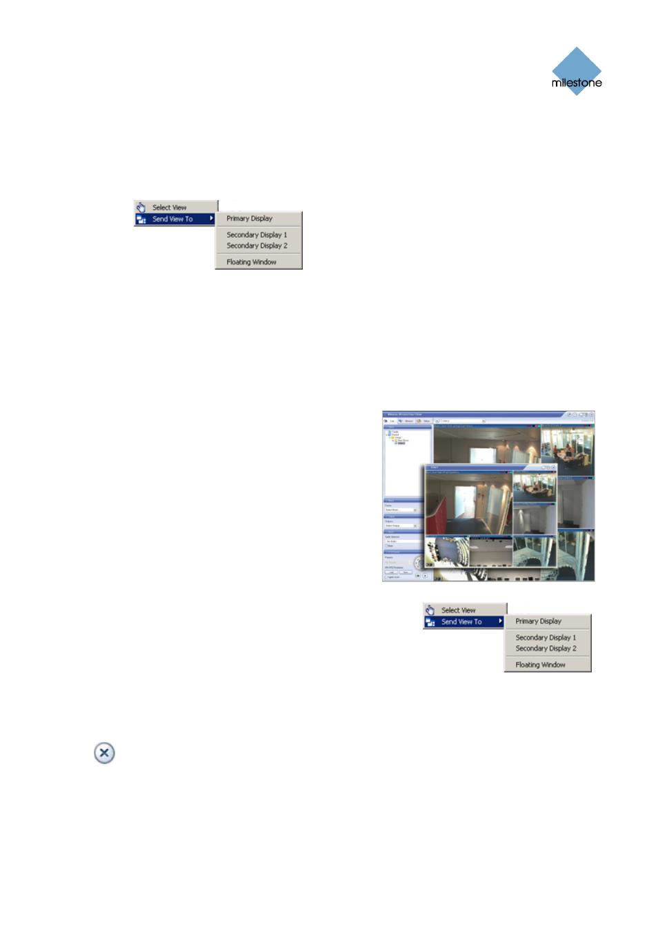 Sending a view to a floating window, Closing separate windows | Milestone Smart Client 3.6 User Manual | Page 95 / 115