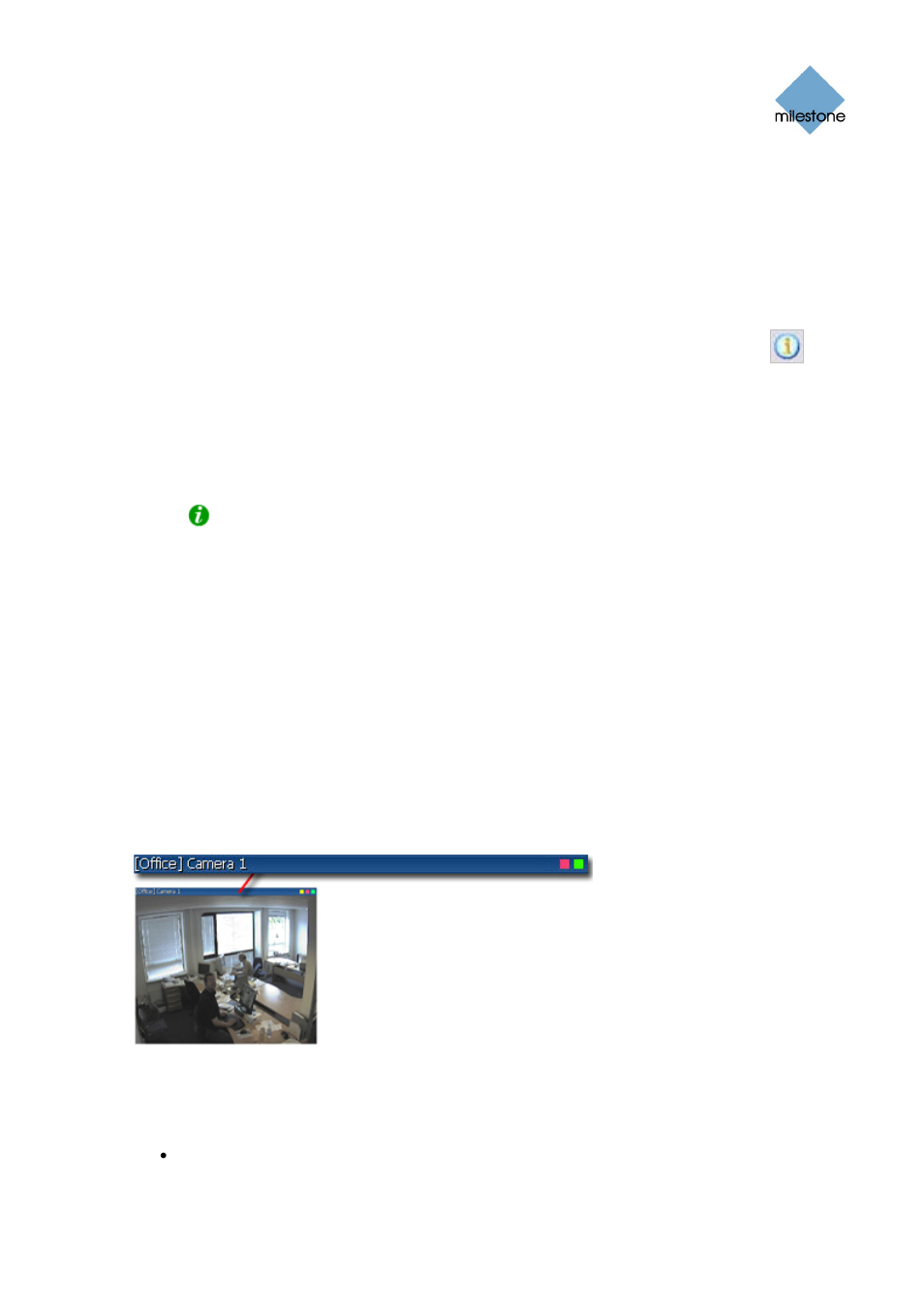 Assigning cameras, Bars & colored indicators | Milestone Viewer 1.2 User Manual | Page 7 / 18