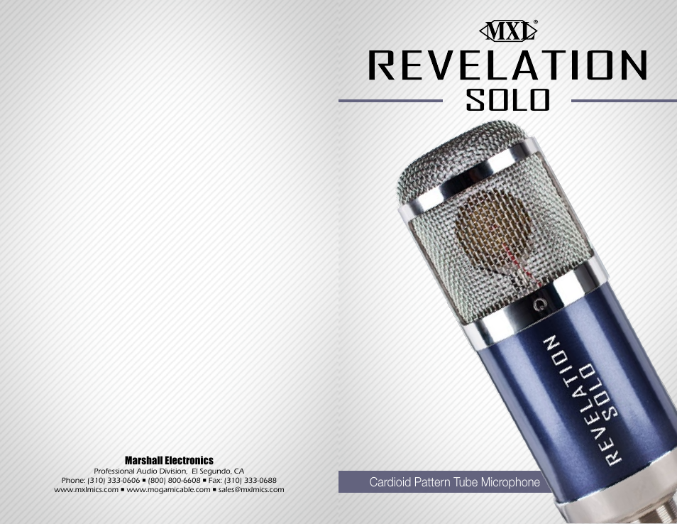 MXL Revelation Solo User Manual | 6 pages