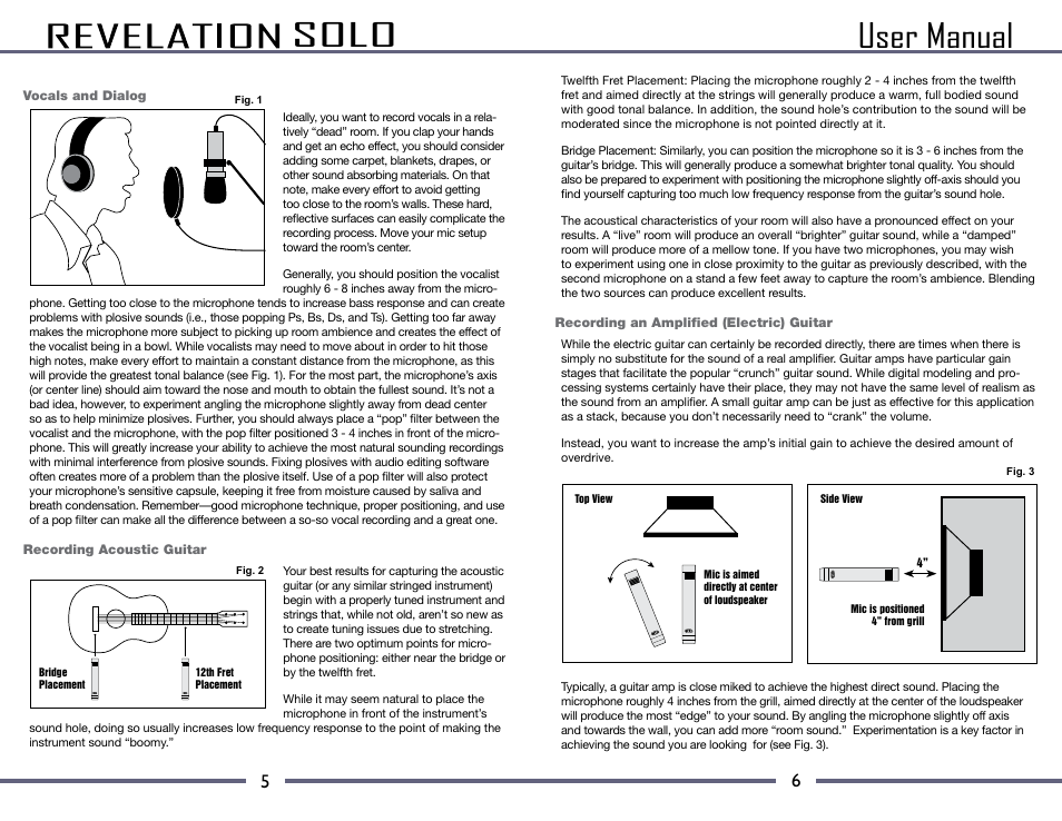 User manual, Solo | MXL Revelation Solo User Manual | Page 6 / 6