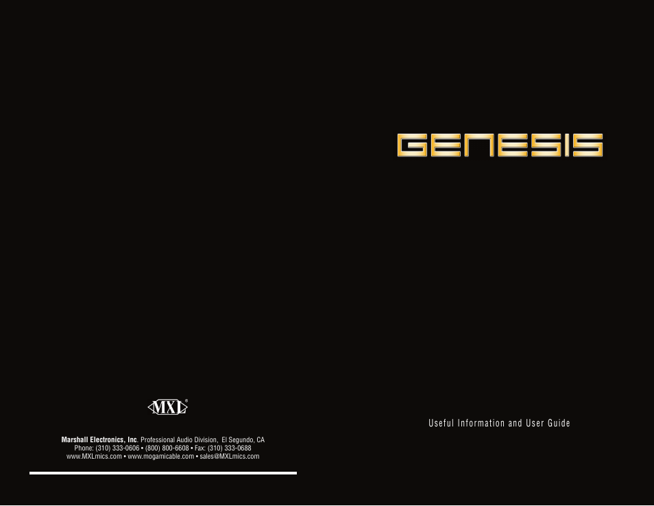 MXL Genesis User Manual | 6 pages