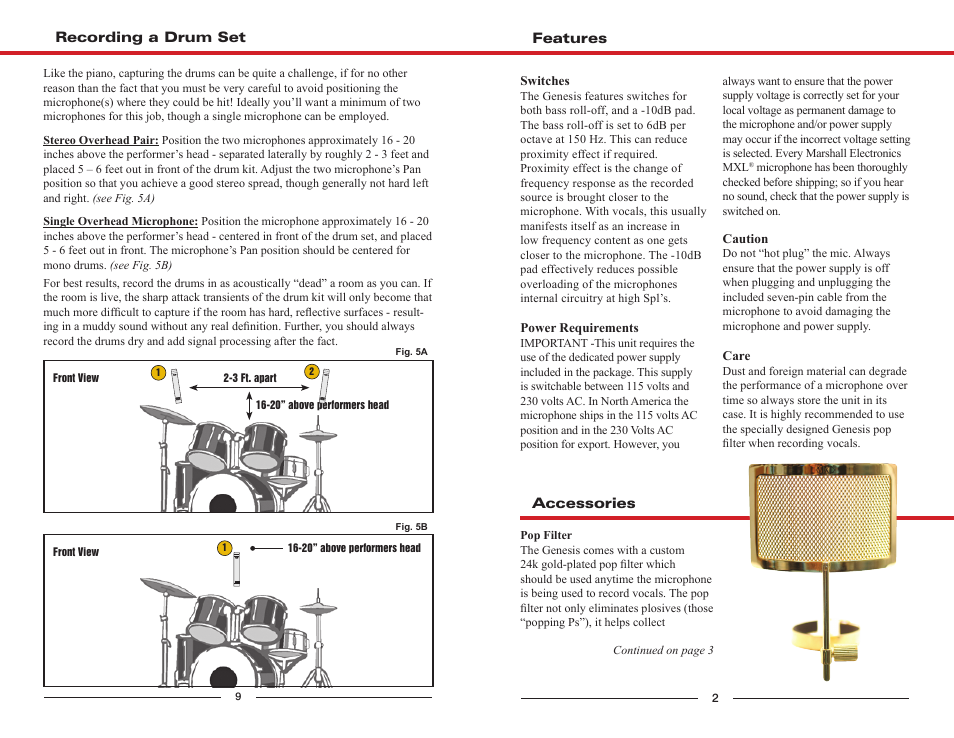 MXL Genesis User Manual | Page 3 / 6