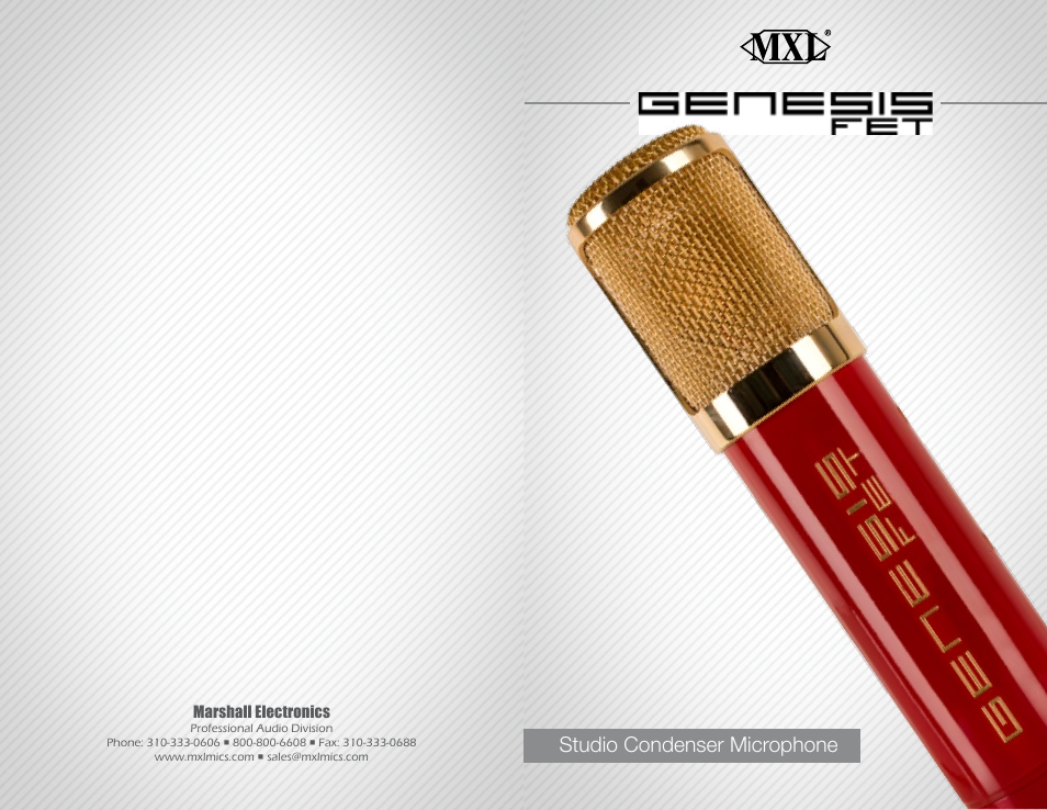 MXL Genesis FET User Manual | 6 pages