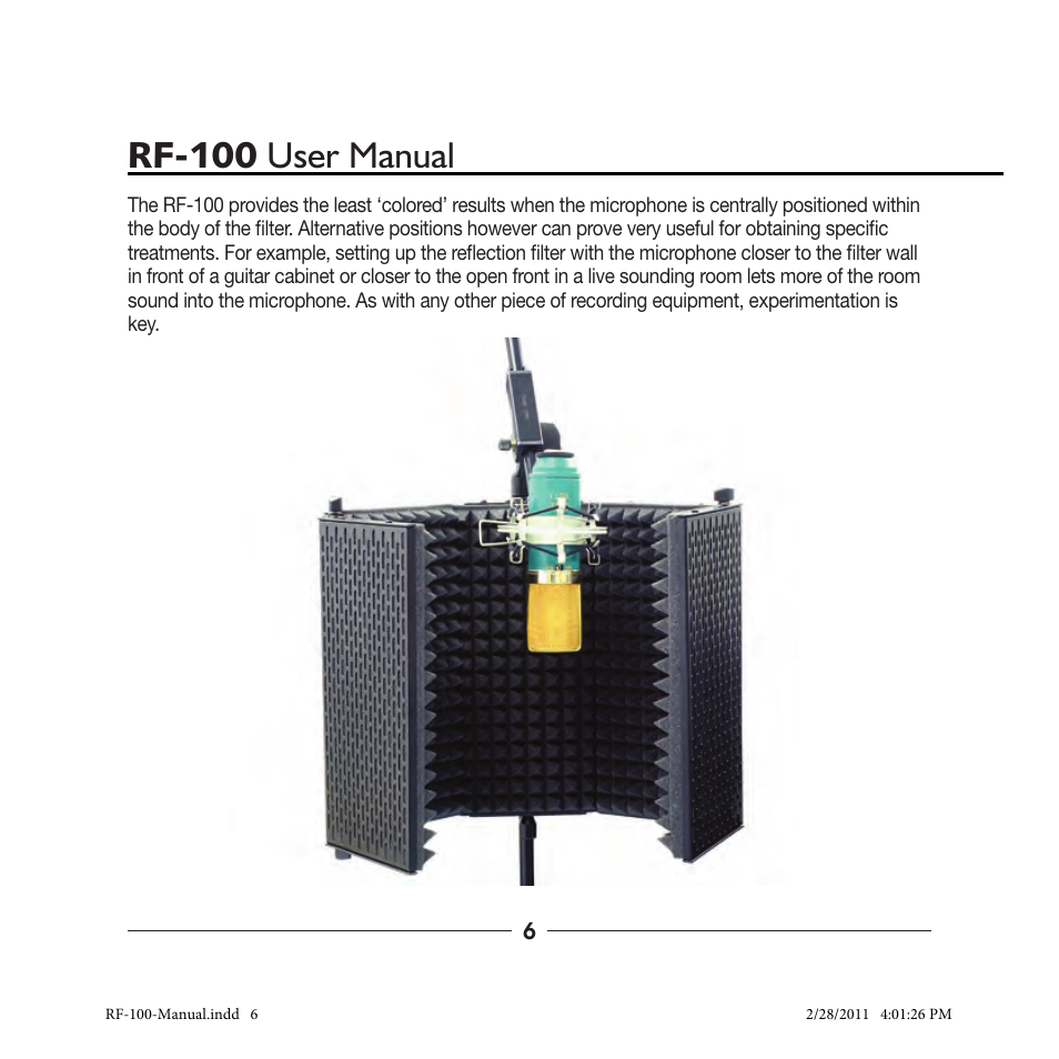 Rf-100 user manual | MXL RF-100 User Manual | Page 6 / 8