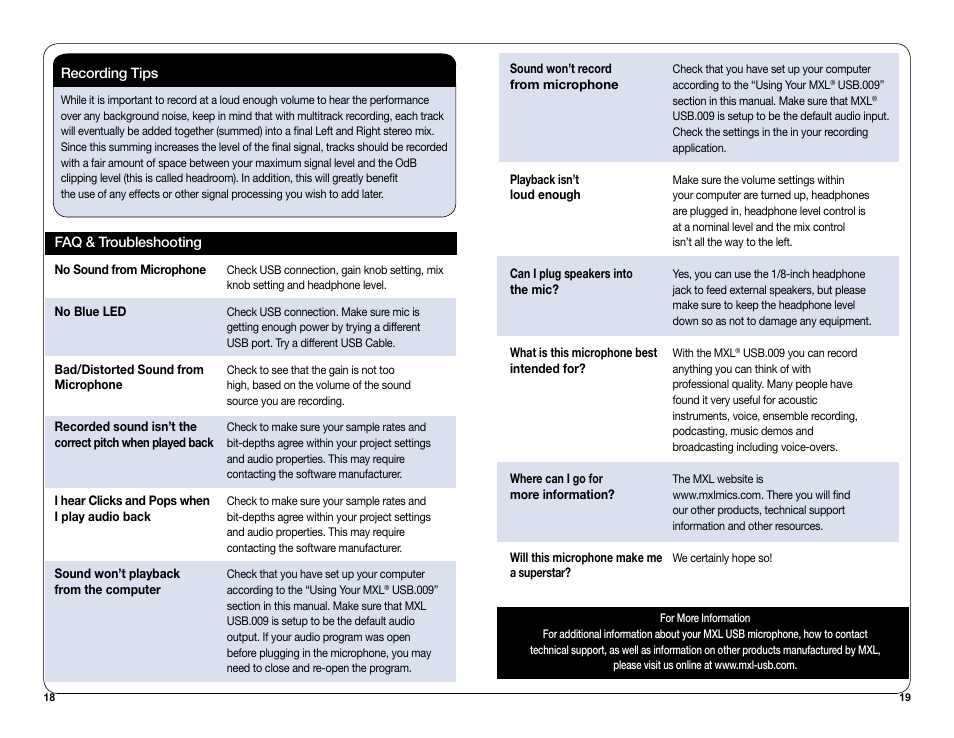 MXL USB.009 User Manual | Page 10 / 11