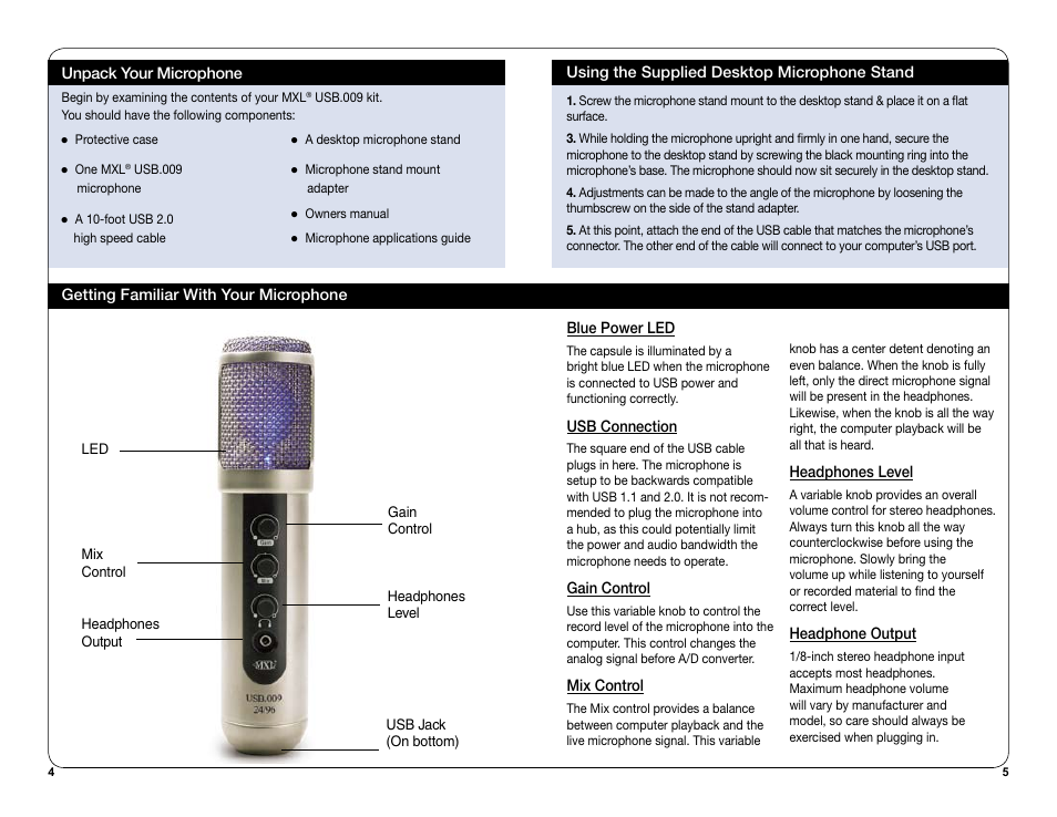 MXL USB.009 User Manual | Page 3 / 11