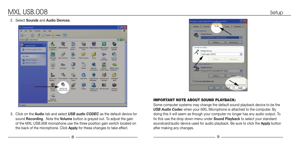 Mxl usb.008 | MXL USB.008 User Manual | Page 5 / 11