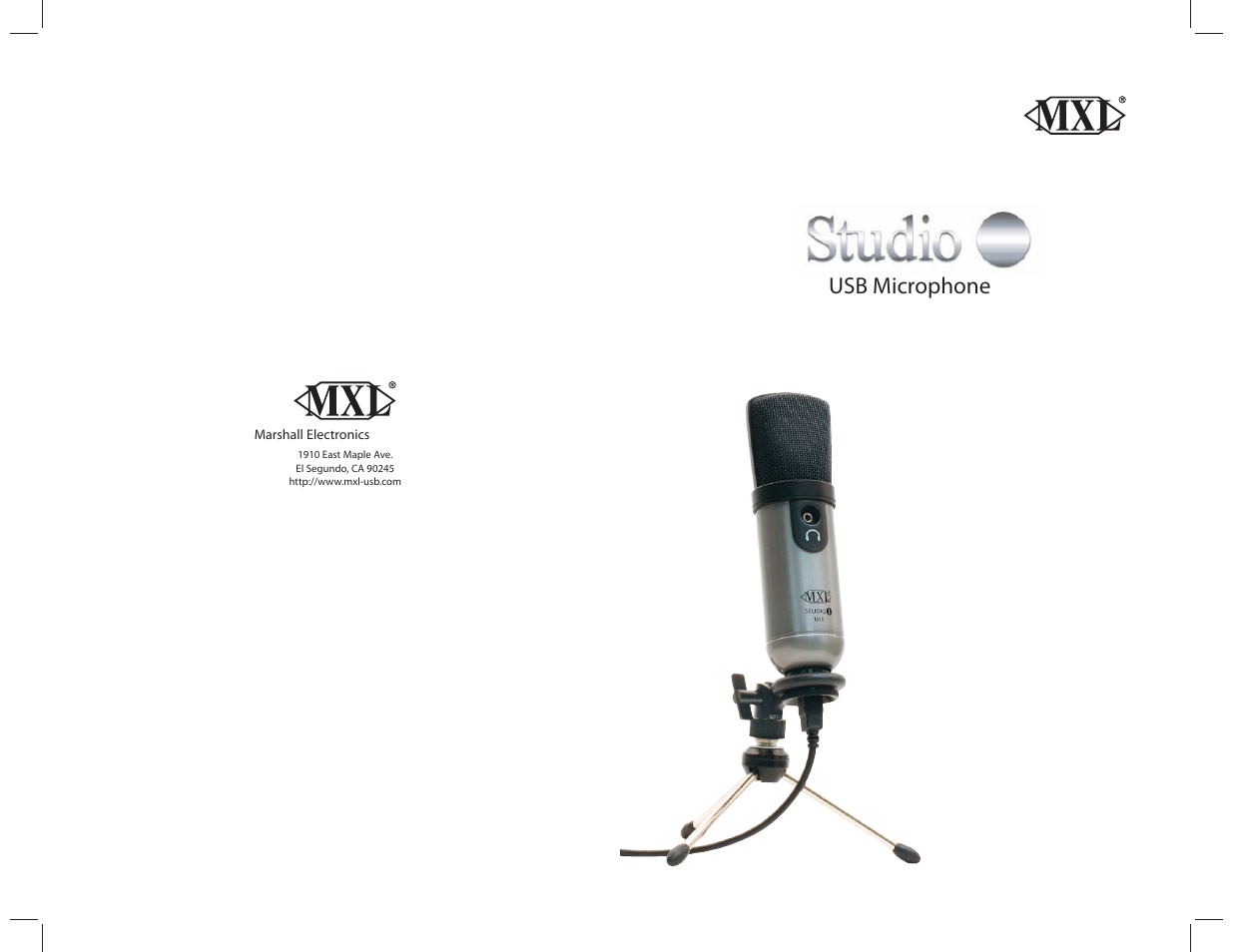 MXL Studio 1 USB User Manual | 6 pages