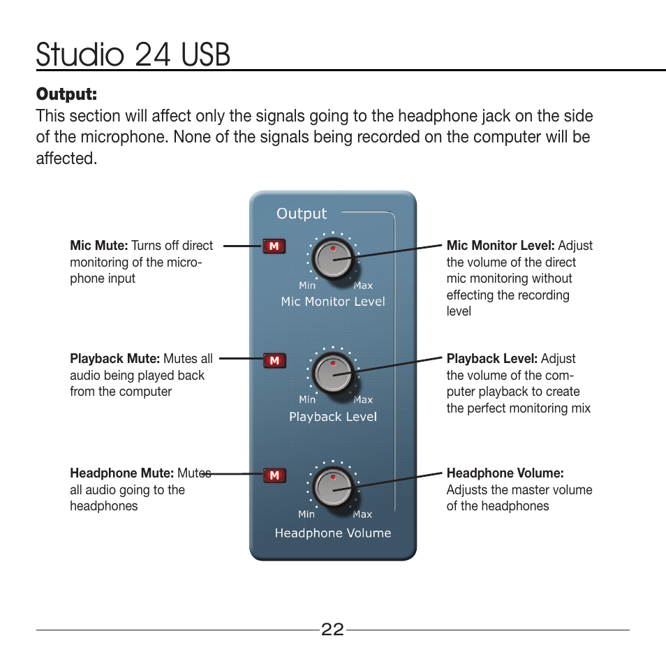 Studio 24 usb | MXL Studio 24 USB User Manual | Page 22 / 28