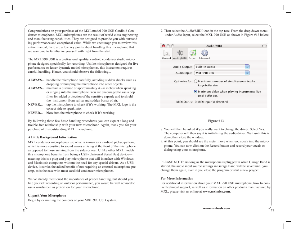 MXL 990 USB User Manual | Page 2 / 6
