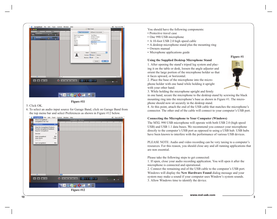 MXL 990 USB User Manual | Page 3 / 6