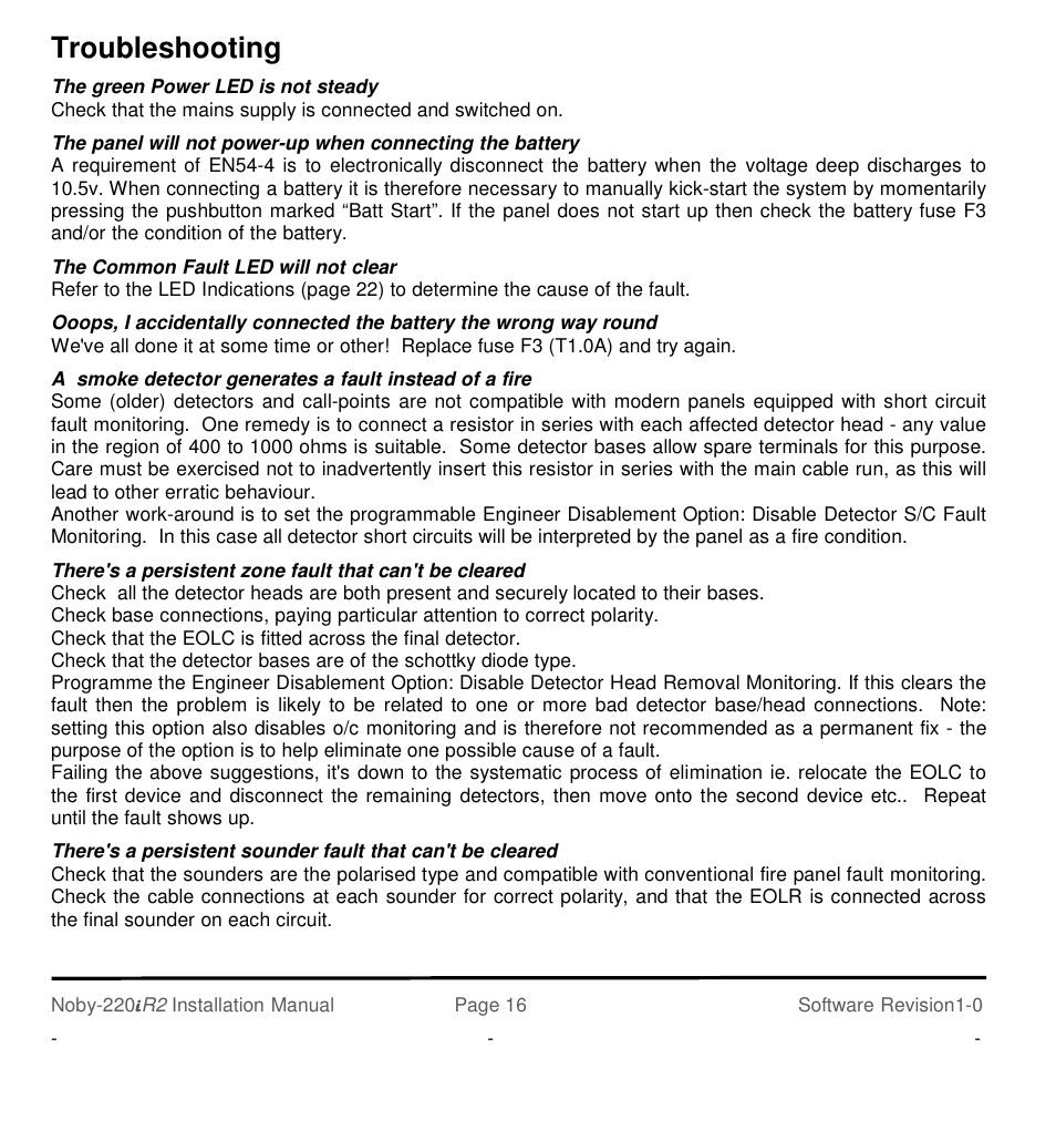 Troubleshooting | Noby UK Noby-220iR2 2-Zone User Manual | Page 16 / 24