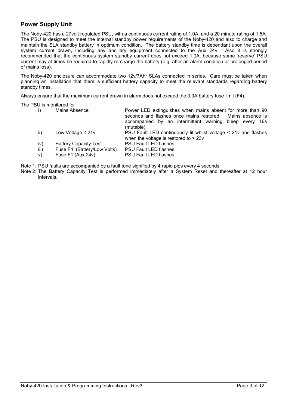 Power supply unit | Noby UK Noby-420 2-Zone User Manual | Page 3 / 12