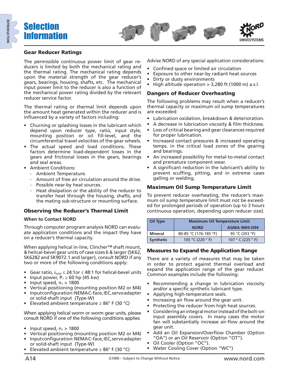 Selection information | NORD Drivesystems B1000 User Manual | Page 16 / 820