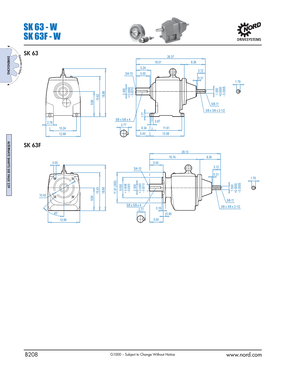 Sk 63 - w sk 63f - w, Sk 63f sk 63 | NORD Drivesystems B1000 User Manual | Page 210 / 820