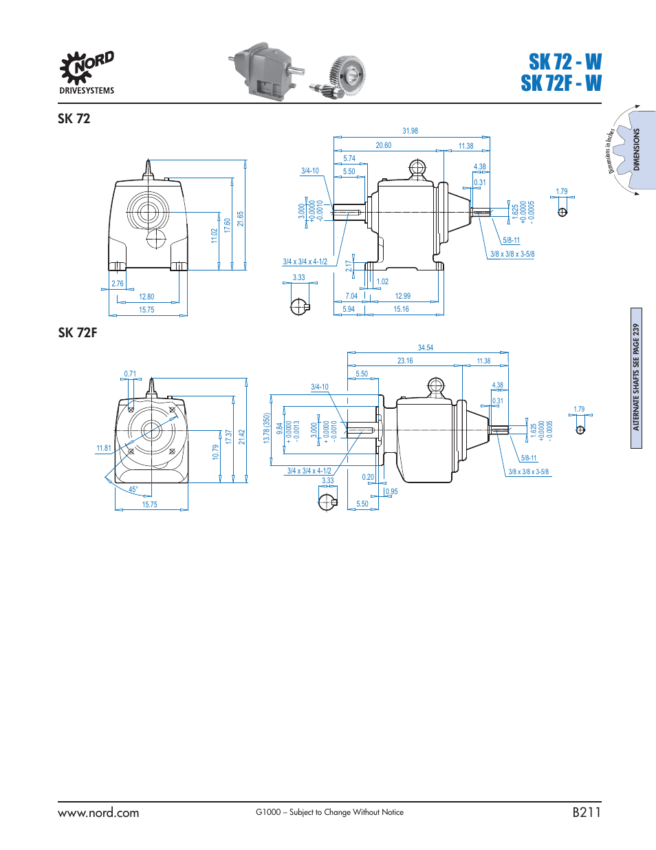 Sk 72 - w sk 72f - w, Sk 72 sk 72f | NORD Drivesystems B1000 User Manual | Page 213 / 820