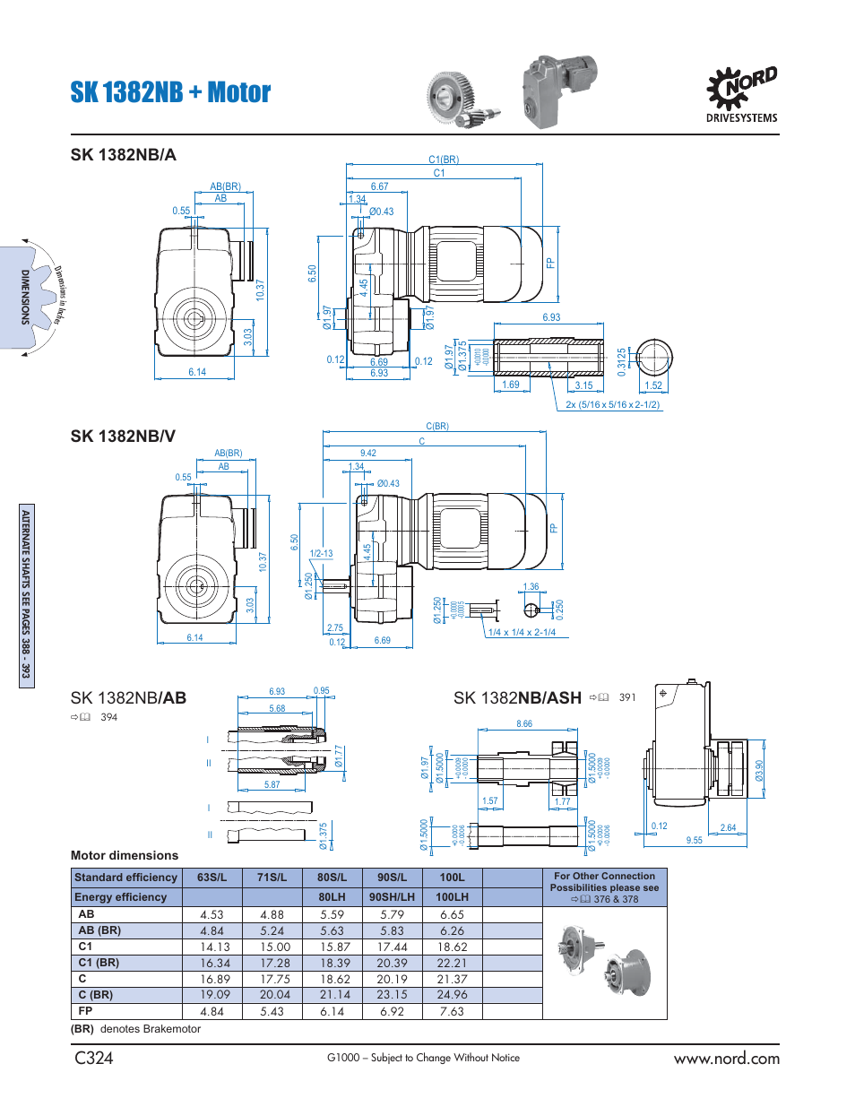 Sk 1382nb + motor | NORD Drivesystems B1000 User Manual | Page 326 / 820