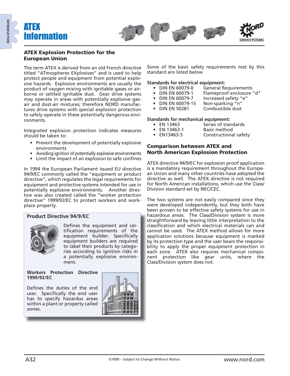 Atex information | NORD Drivesystems B1000 User Manual | Page 34 / 820