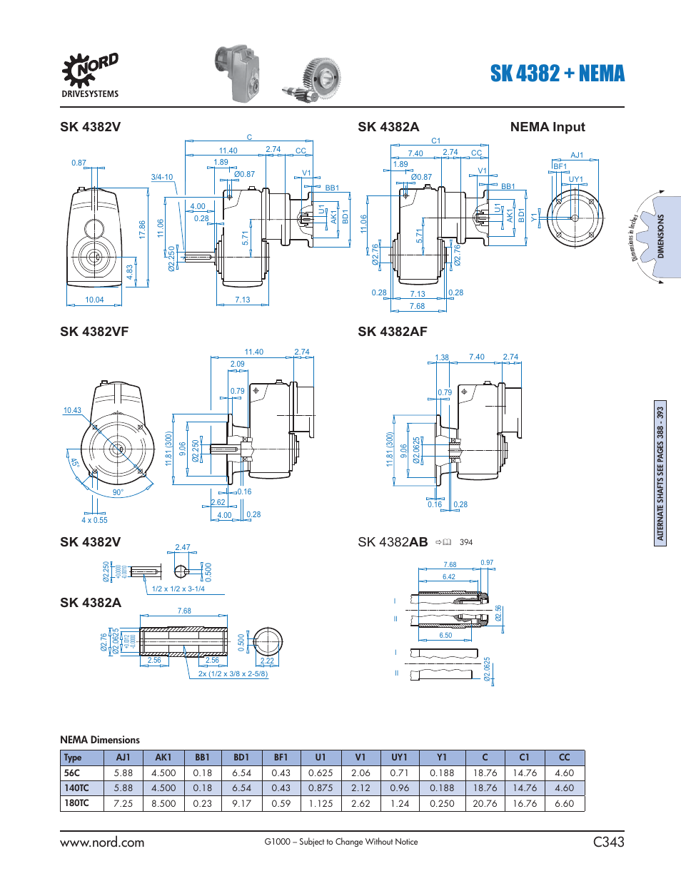 Sk 4382 + nema, Nema input | NORD Drivesystems B1000 User Manual | Page 345 / 820